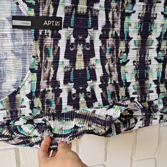 Apt 9 Multicolor Ruffle Sleeve Textured Flowy Blouse. Size 3X NWT - Picture 3 of 11